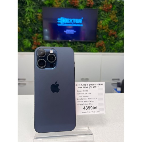 Telefon Apple IPhone 15 Pro Max 512GB CL93511 Telefon Apple IPhone 15 Pro Max 512GB CL93511